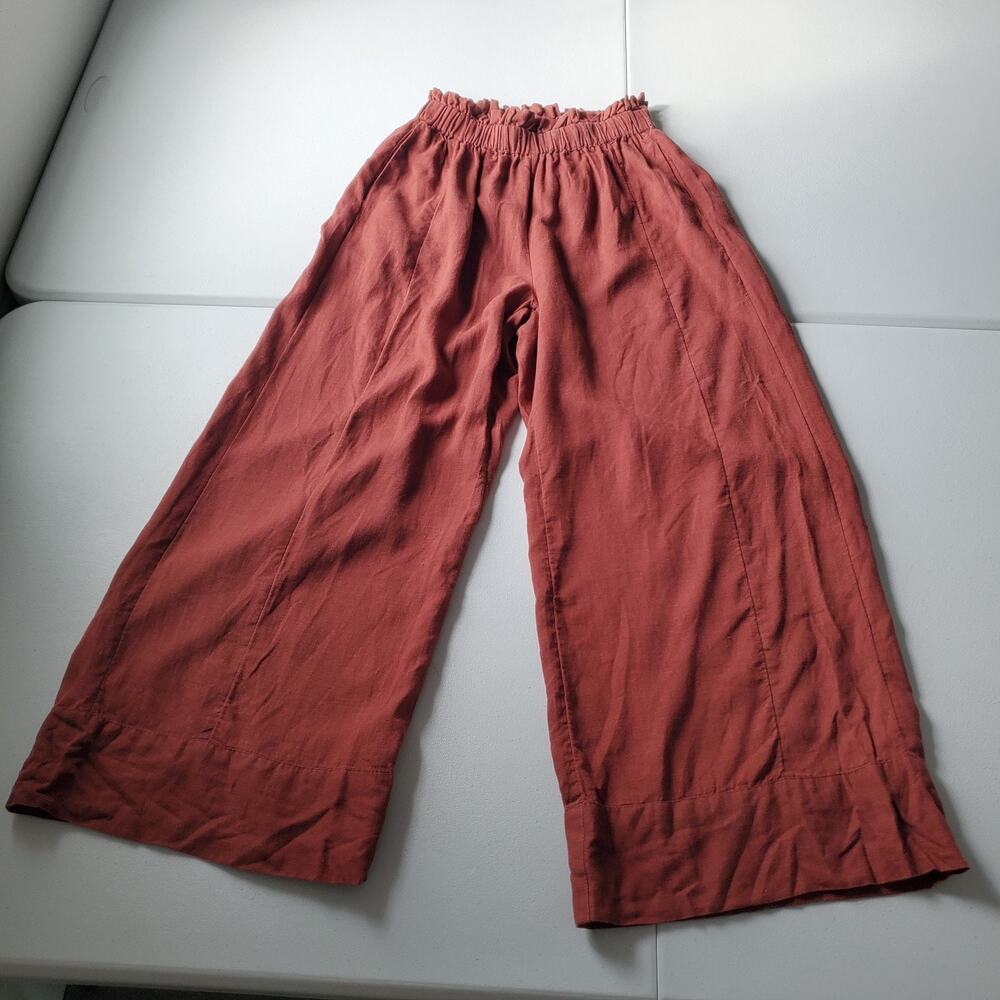 Free People Free-est Pants Womens XS Red Paperbag Wide Leg Pull On Casual Summer